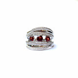 Clinquant Garnet Silver Band - Boldiful