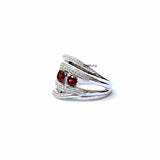 Clinquant Garnet Silver Band - Boldiful