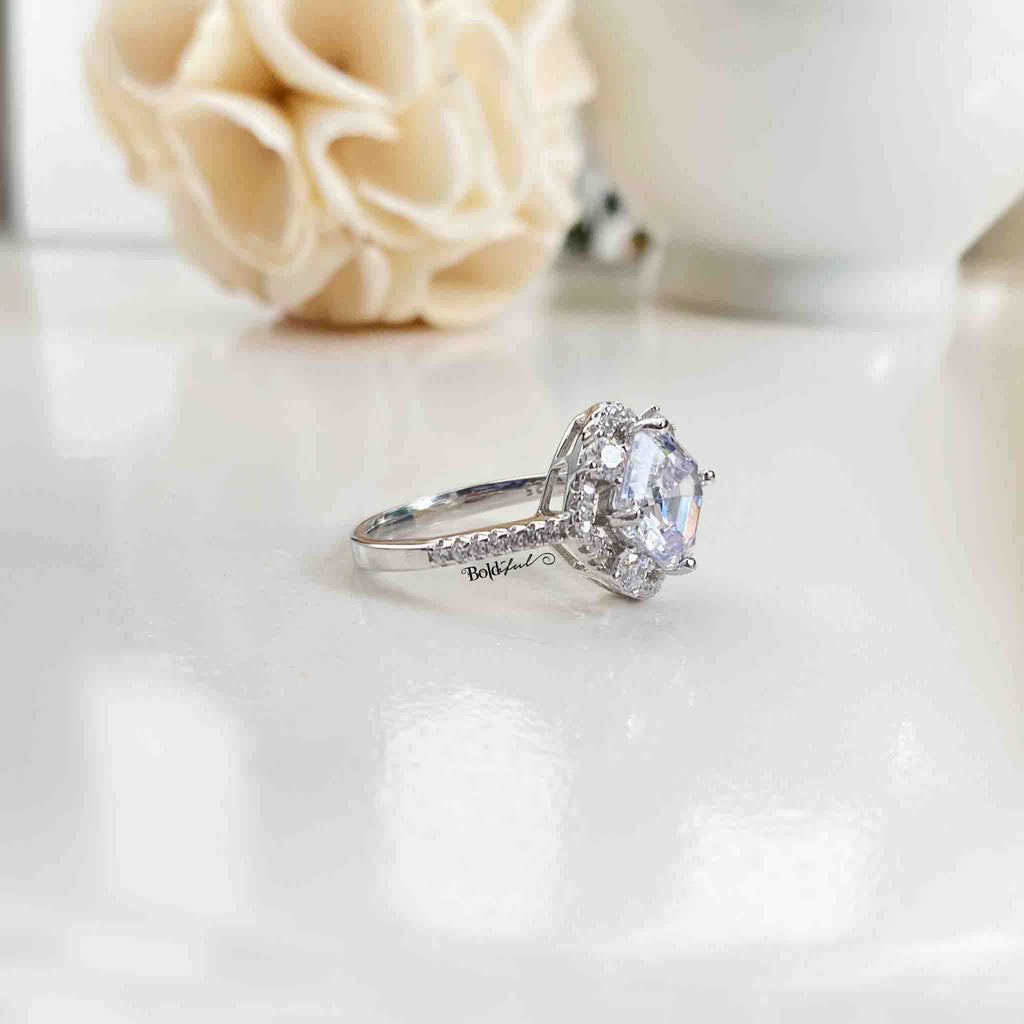 Diamond Asscher Cut Ring - Boldiful