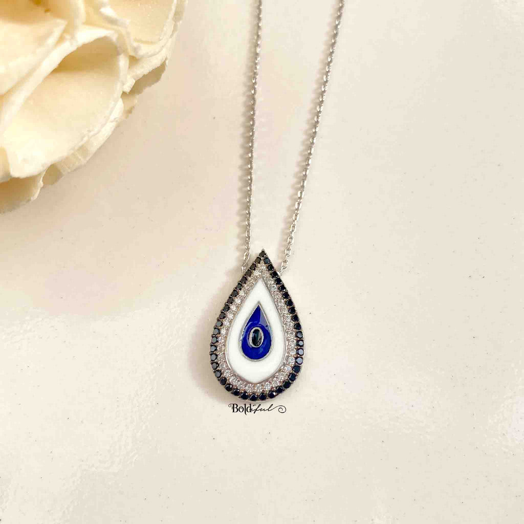 Divine Evil Eye Silver Pendant - Boldiful