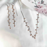 Dreamy Minimal Silver Necklace Set