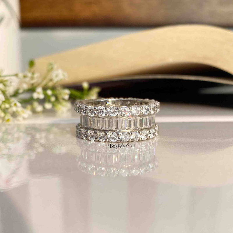 Elegant Eternity Silver Band - Boldiful