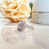 Elegante Emerald Cut Silver Ring - Boldiful