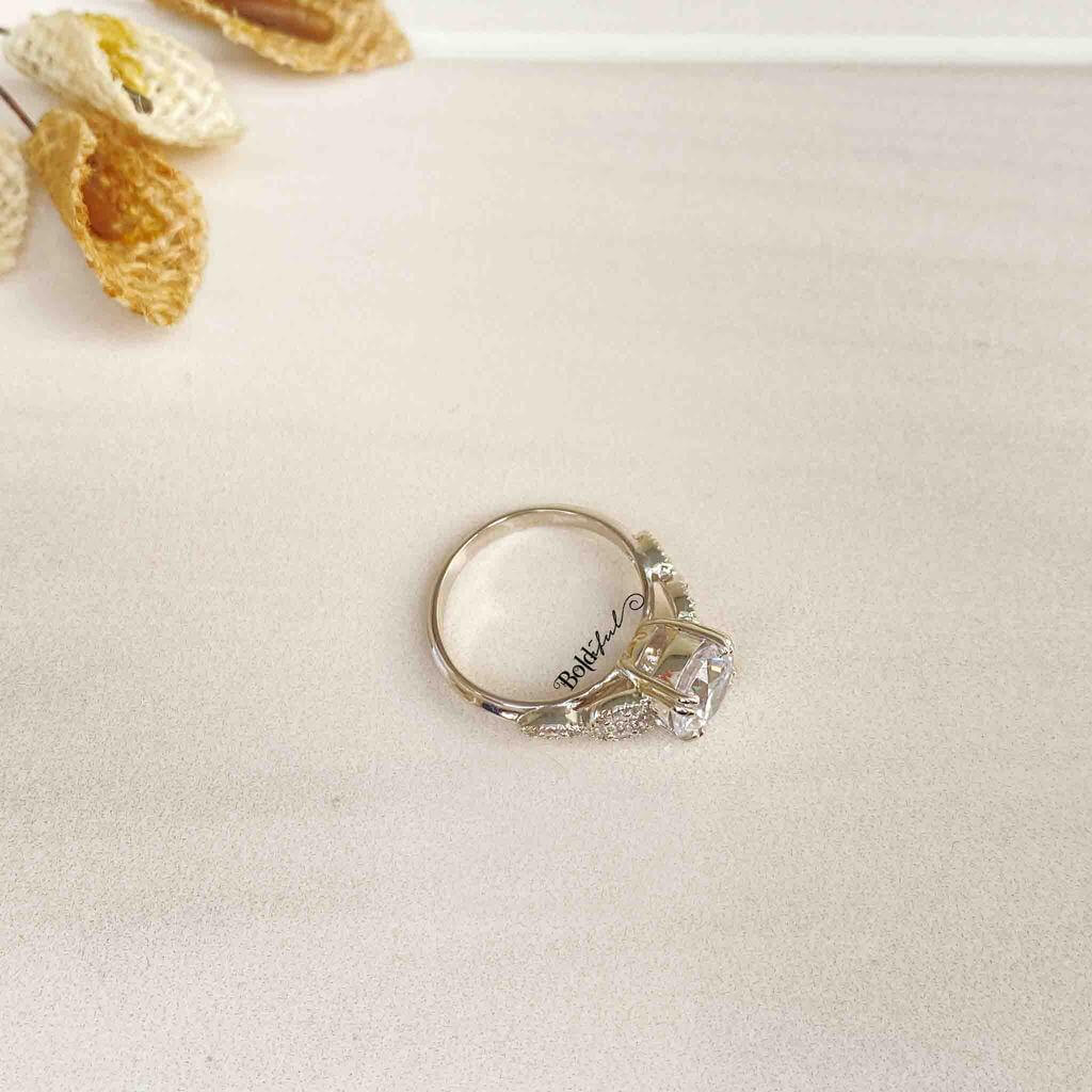 Elysian Dainty Silver Ring - Boldiful