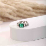 Emerald Link Silver Ring - Boldiful