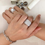 Empyrean Wide Silver Band - Boldiful