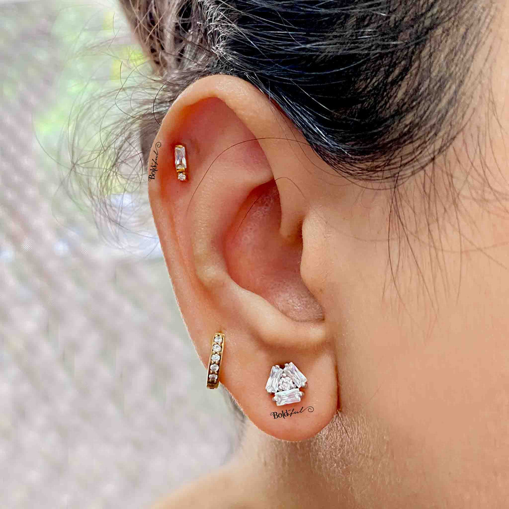 Exclamation Silver Helix Earstuds - Boldiful