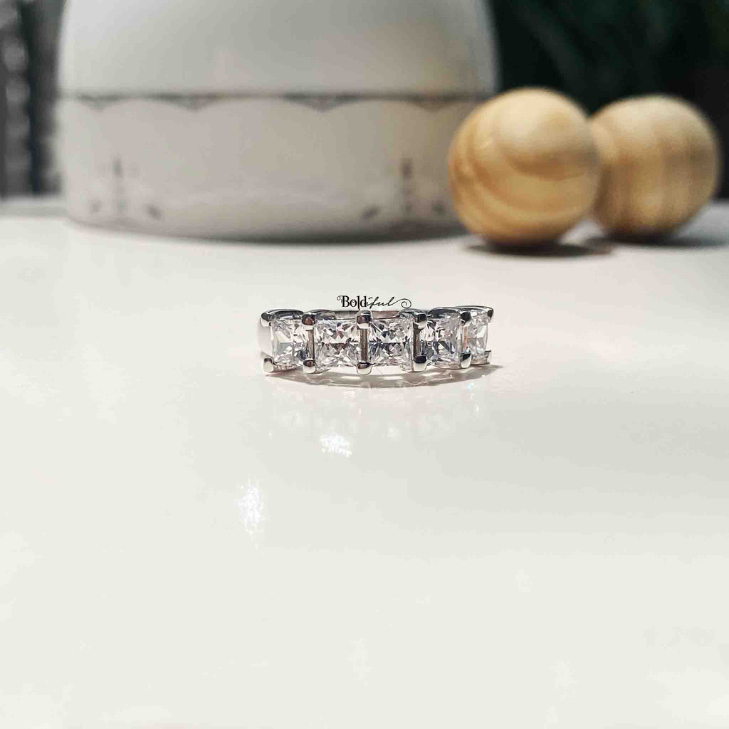 Fair Square Half Eternity Band - Boldiful