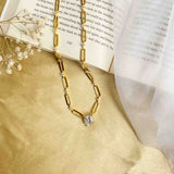 Fervent Asscher cut Link Necklace - Boldiful