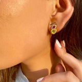 Fervor Peridot Amethyst Earstuds - Boldiful