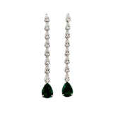 Fiery Silver Long Earrings