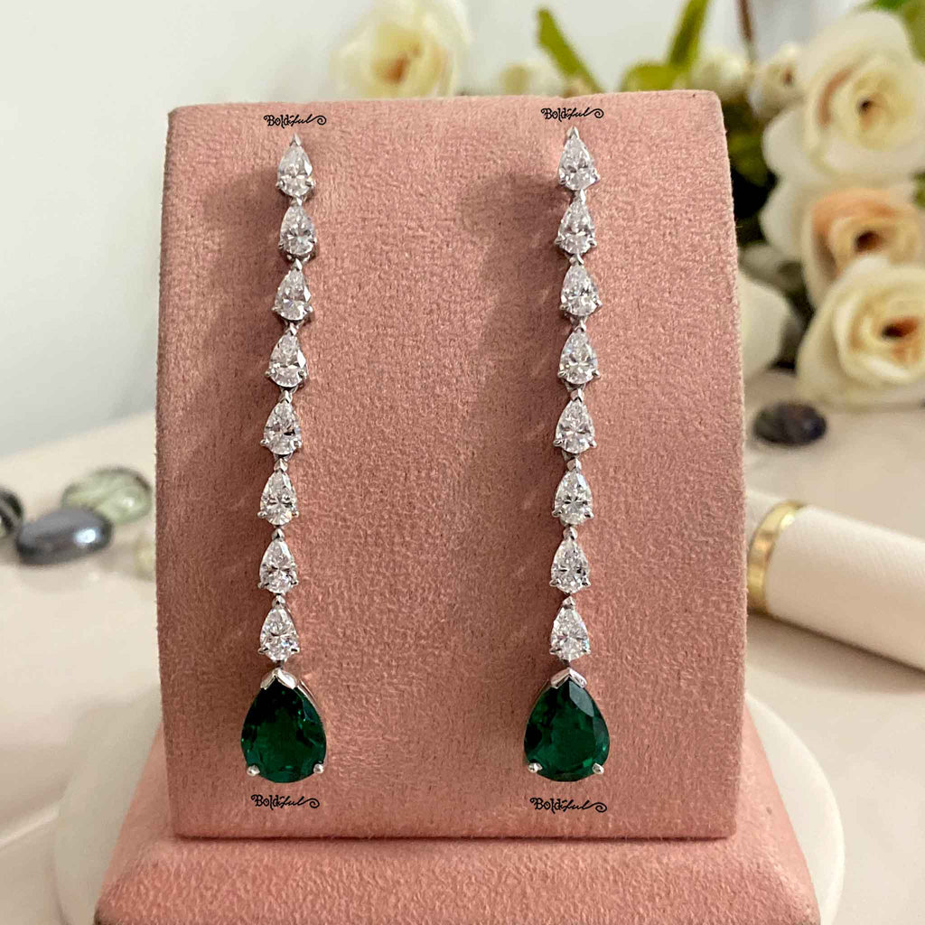 Fiery Silver Long Earrings - Boldiful
