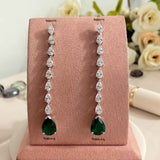 Fiery Silver Long Earrings - Boldiful