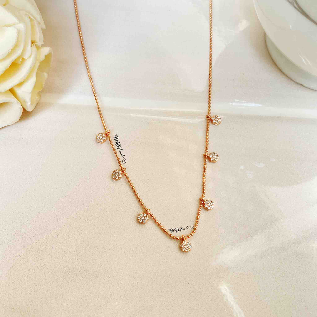 Flower Charm Silver Necklace - Boldiful
