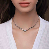 Foxy Minimal Silver Necklace -  Boldiful