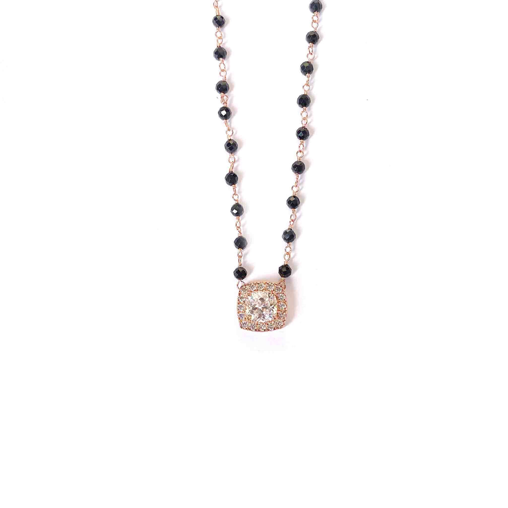 Gauzy Cushion Cut Silver Mangalsutra - Boldiful