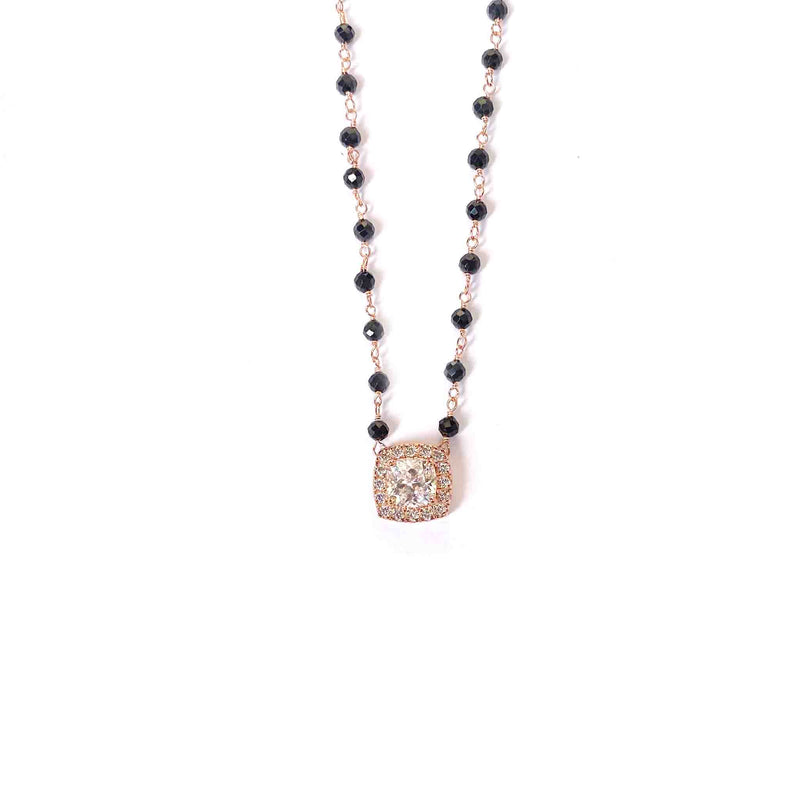 Gauzy Cushion Cut Silver Mangalsutra - Boldiful