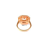 Gilt-Edge Asscher Cut Silver Ring - Boldiful