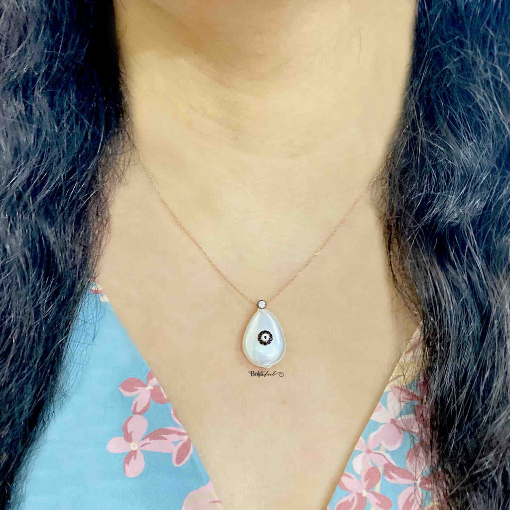 Marguerite Evil Eye Silver Pendant - Boldiful
