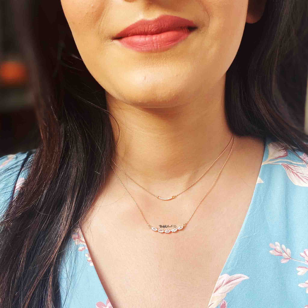Marquise Double Layered Necklace - Boldiful