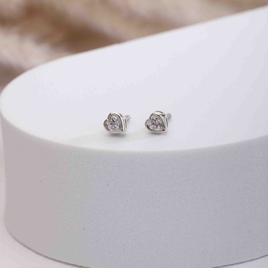 Mini Heart Helix Studs - Boldiful