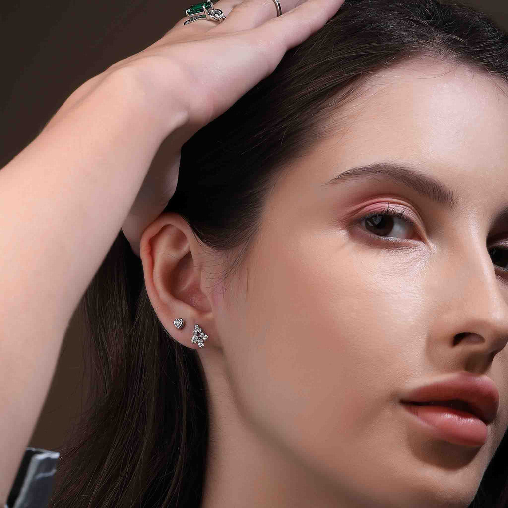 Mini Heart Helix Studs - Boldiful