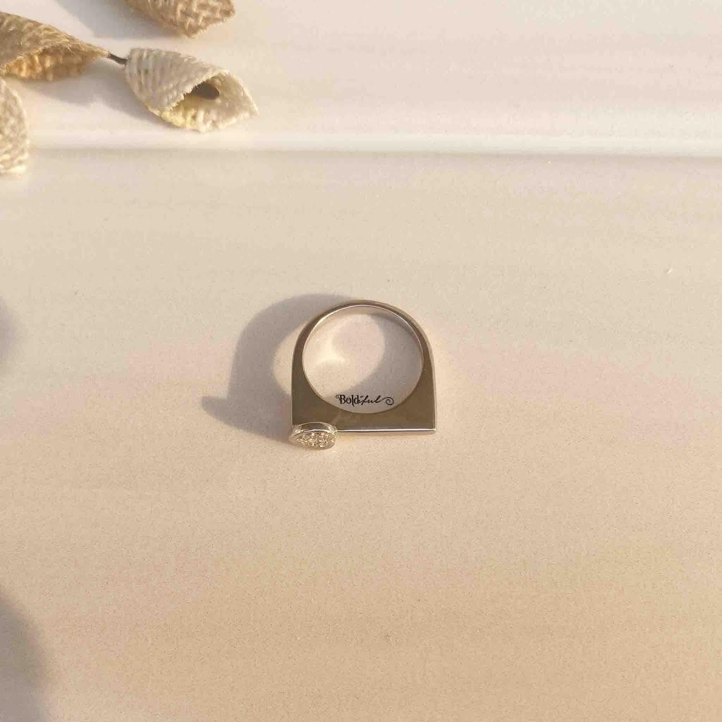 Mini Heart Silver Ring - Boldiful