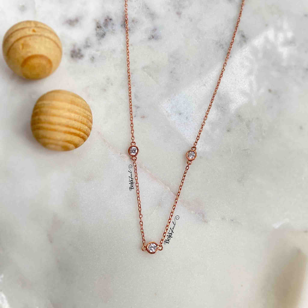 Minimal CZ Silver Necklace - Boldiful