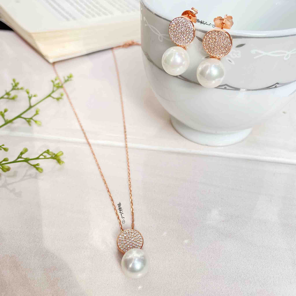 Minimal Pearl Pendant Set - Boldiful