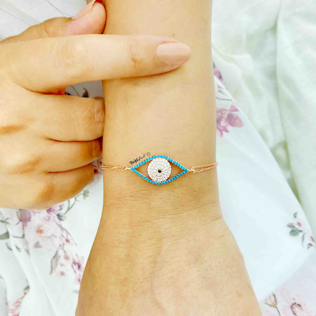 Mod Evil Eye Silver Bracelet - Boldiful