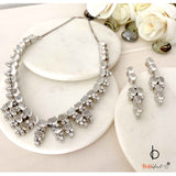 Moonstone Sterling Silver Necklace with Earrings - Boldiful