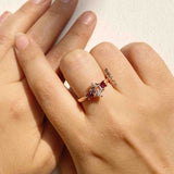 Nobby Lozenge cut Silver Ring - Boldiful