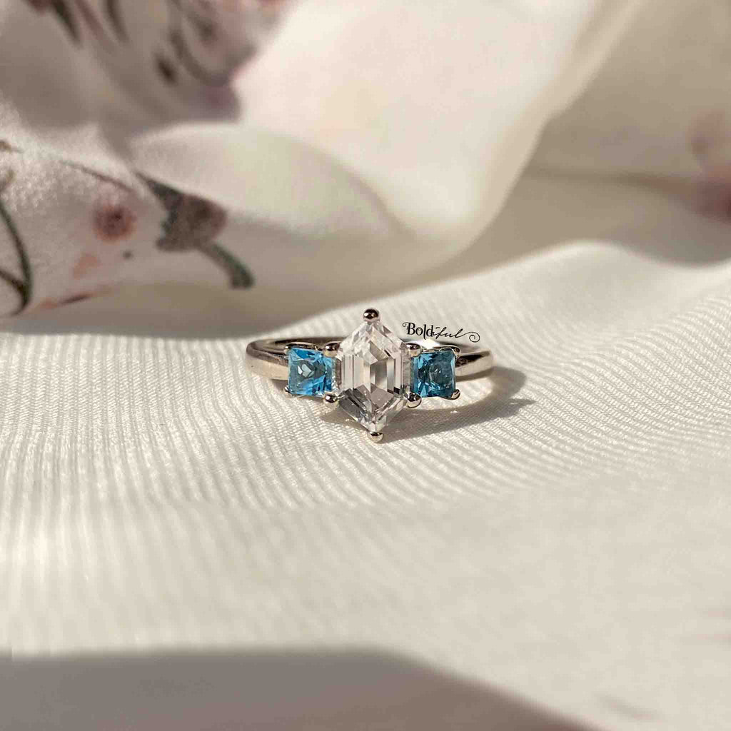 Nobby Lozenge cut Silver Ring - Boldiful