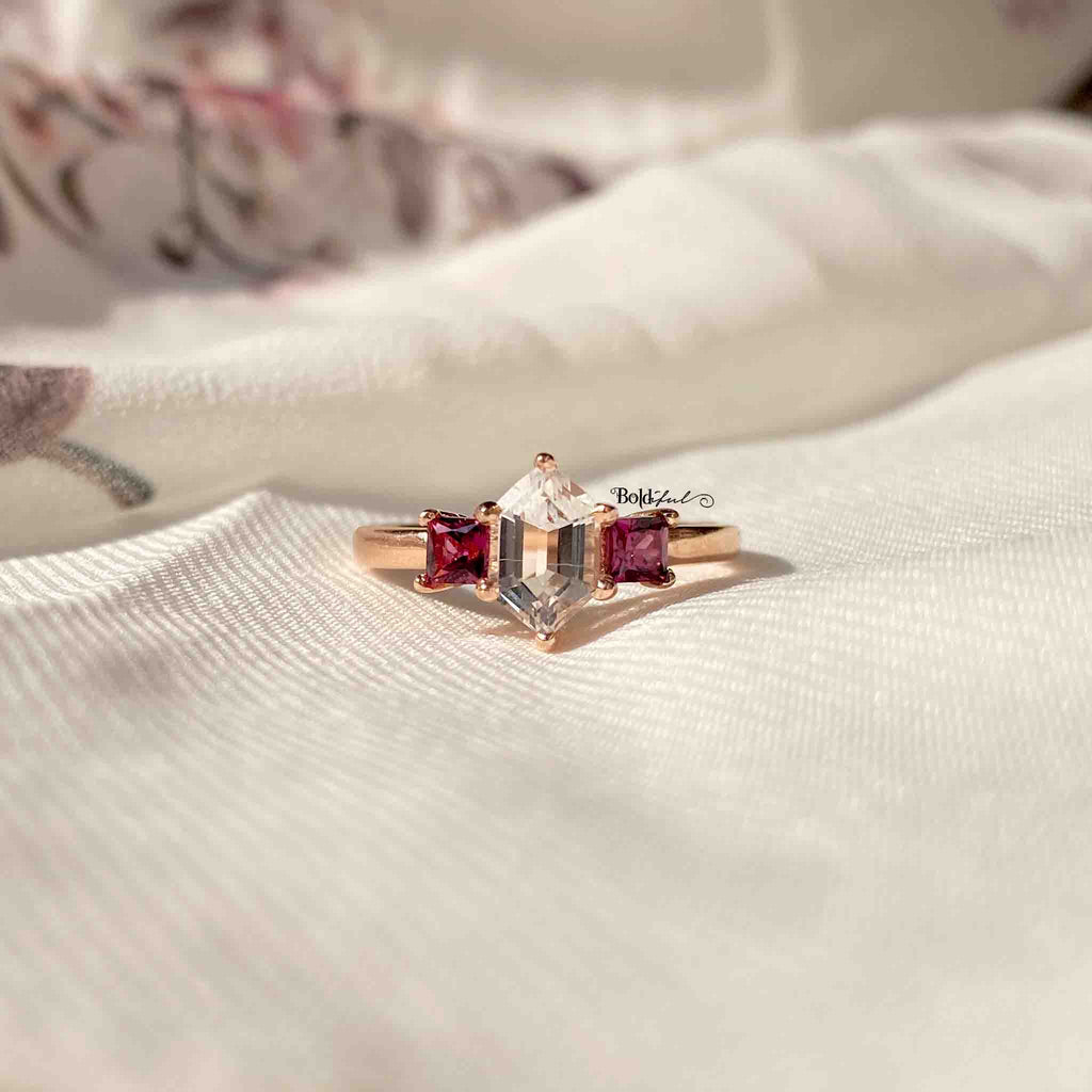 Nobby Lozenge cut Silver Ring - Boldiful