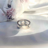 Nova Emerald Cut Silver Ring - Boldiful
