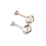 Oblong 925 Silver Earrings - Boldiful