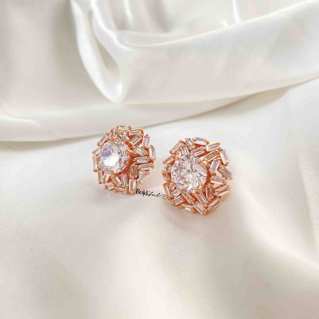 Ornate Baguette Moissanite Studs - Boldiful