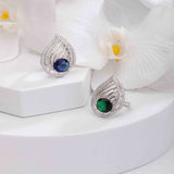 Pear Cocktail Silver Ring