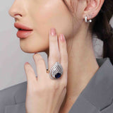 Pear Cocktail Silver Ring - Boldiful