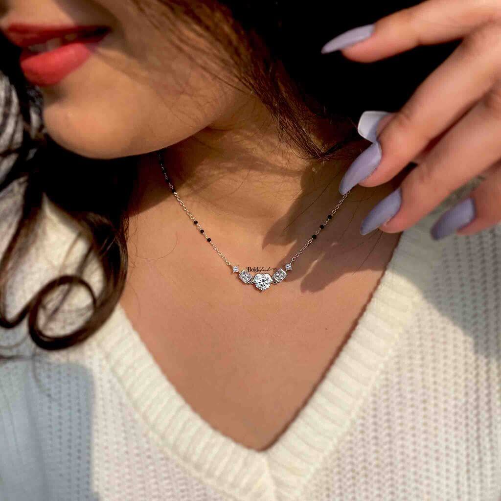 Pep Mangalsutra Silver Pendant - Boldiful