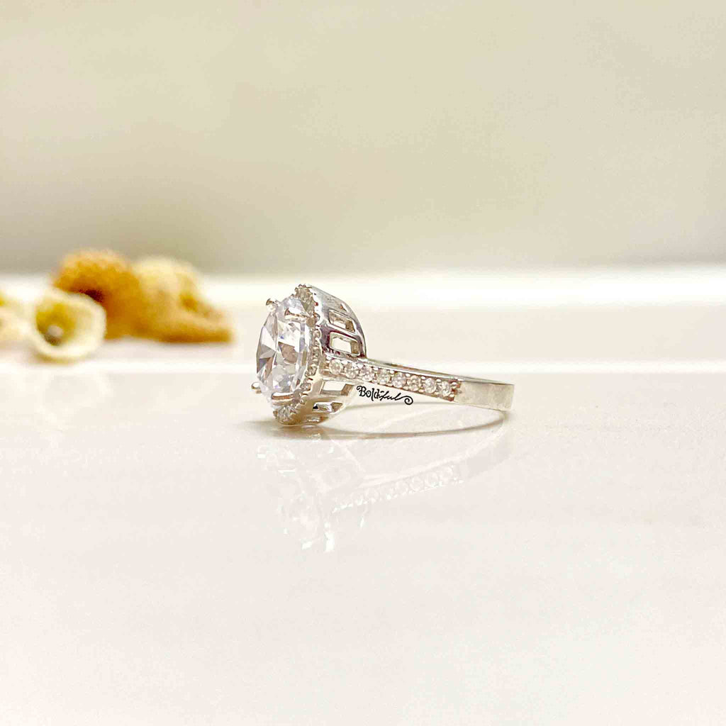 Pep Silver Swarovski Halo Ring - Boldiful