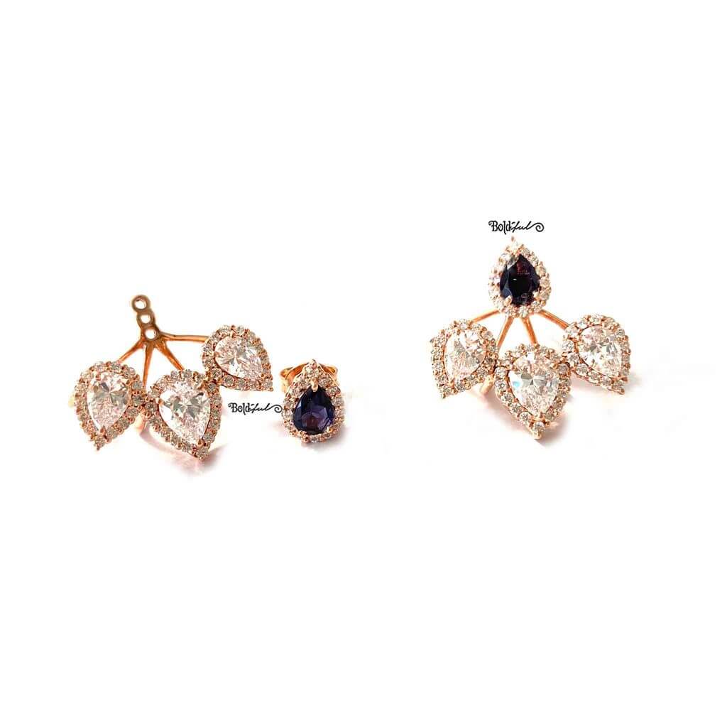 Pétale Silver Ear Jackets - Boldiful