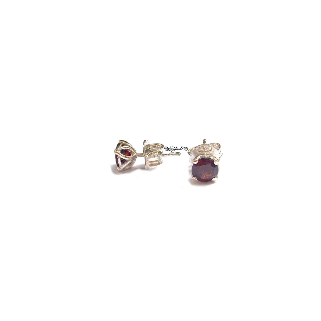 Petite Garnet ear studs - Boldiful