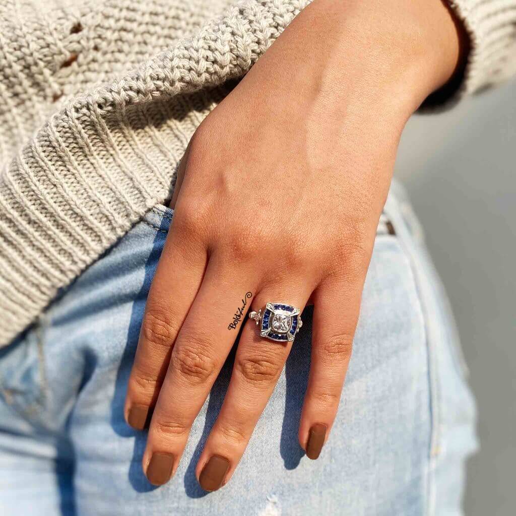 Poesy Unique Silver Ring - Boldiful