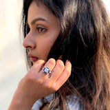 Poesy Unique Silver Ring - Boldiful