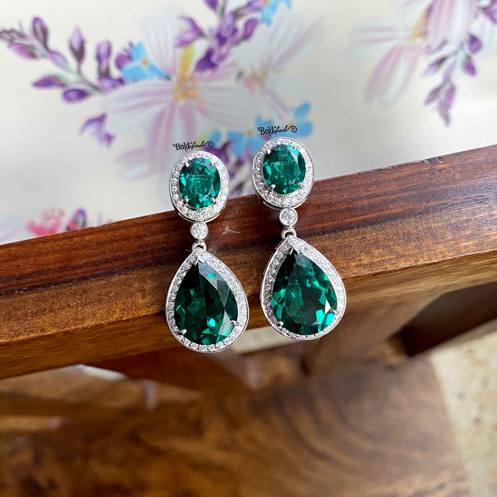 Poised Pear Drop Silver Earrings - Boldiful