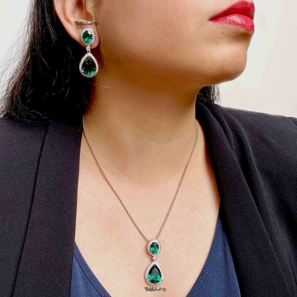 Poised Pear Drop Silver Earrings - Boldiful