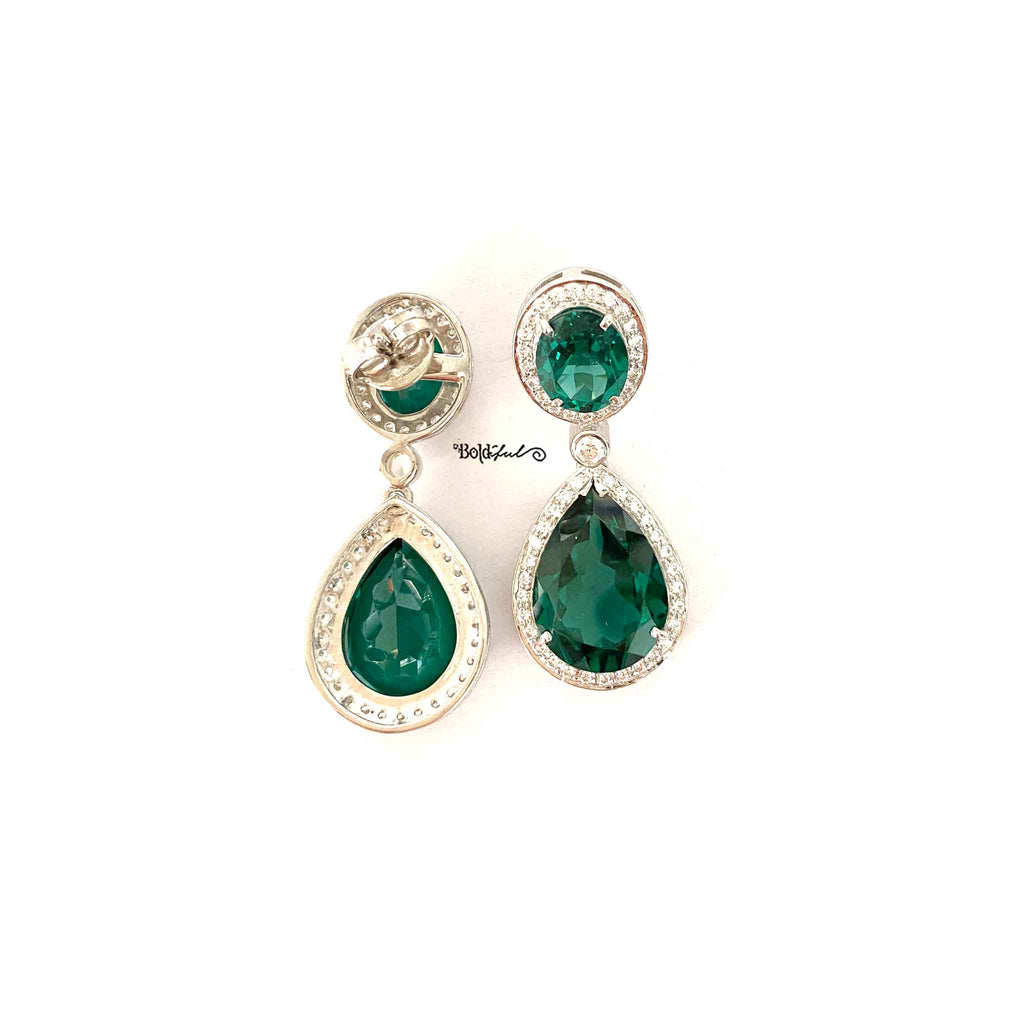 Poised Pear Drop Silver Earrings - Boldiful