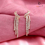 Pulse Silver Danglers in Rose Gold Plating - Boldiful