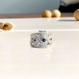 Purl Wide Silver Band Ring - Boldiful